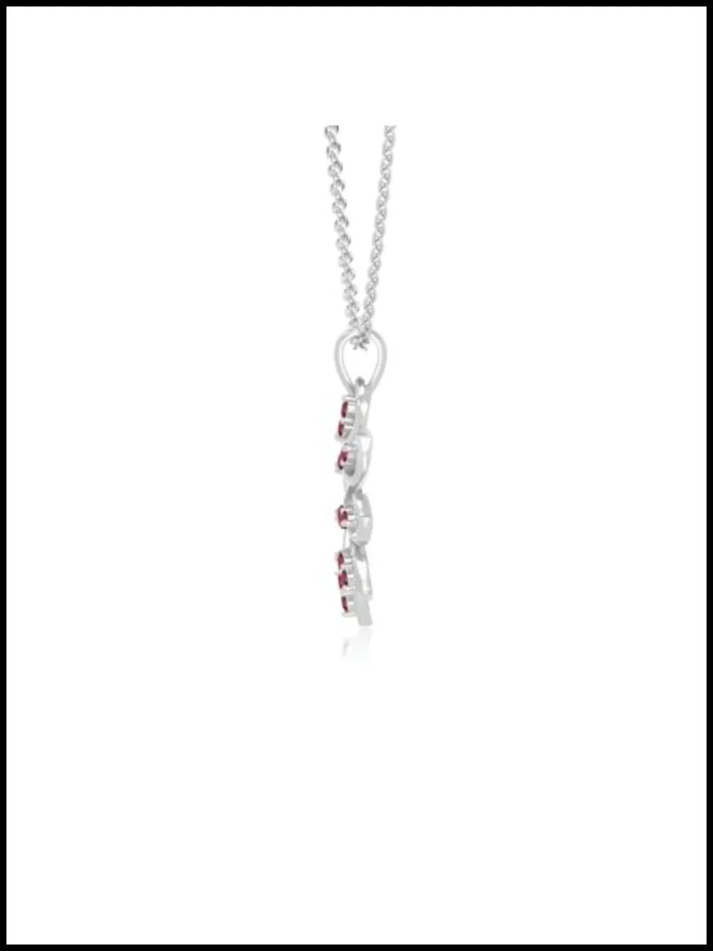 Sterling Silver Ruby Pendant Necklace 18k Vermeil Flower Jewelry Gift